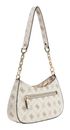 GUESS Carrie Logo Top Zip Shoulder Bag Vanilla Logo GUESS Carrie Logo Top Zip Shoulder Bag Vanilla Logo
