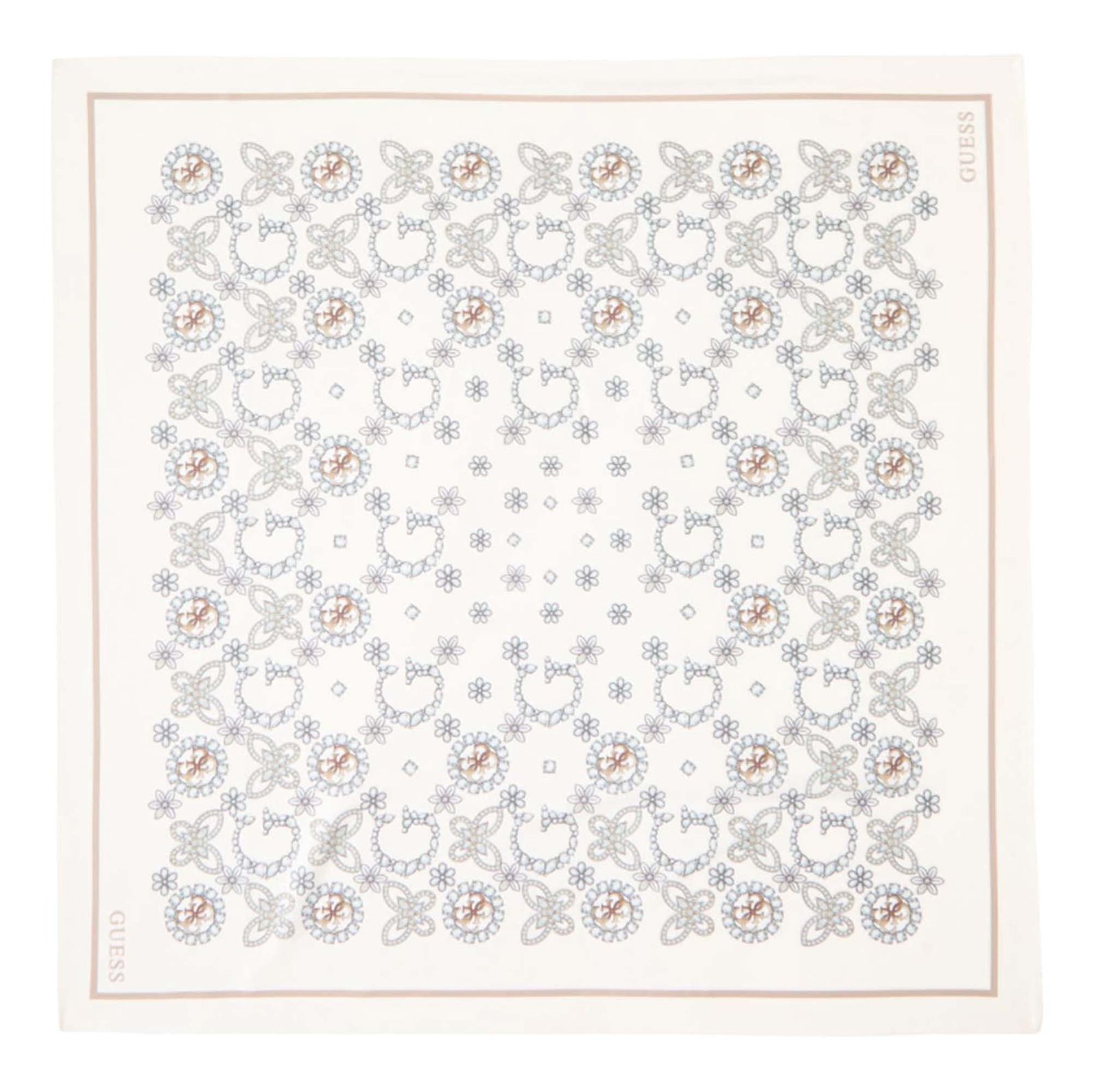 GUESS Foulard 90X90 Cream White GUESS Foulard 90X90 Cream White
