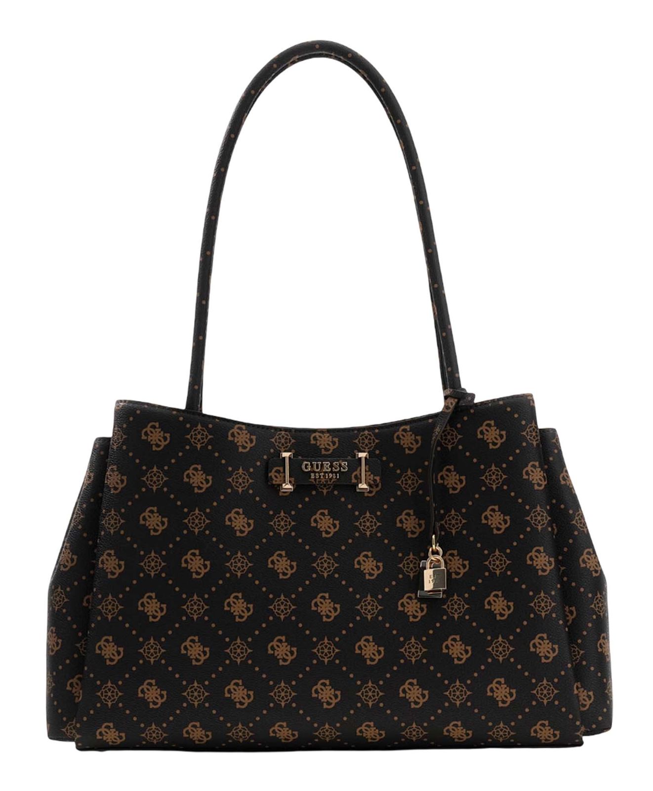 GUESS Carrie Logo Girlfriend Carryall Espresso Logo