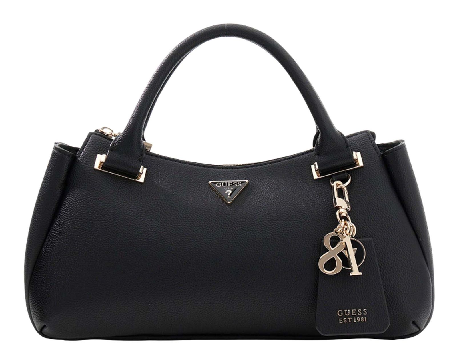 GUESS Evie Triple Compartment Satchel Bag Black GUESS Evie Triple Compartment Satchel Bag Black