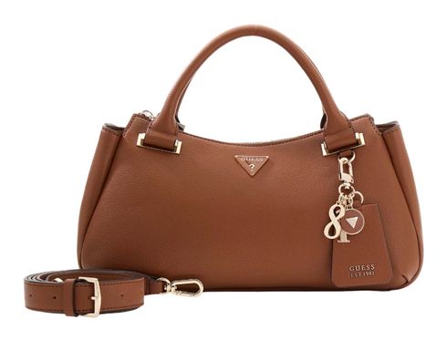 GUESS Evie Triple Compartment Satchel Bag Cognac GUESS Evie Triple Compartment Satchel Bag Cognac