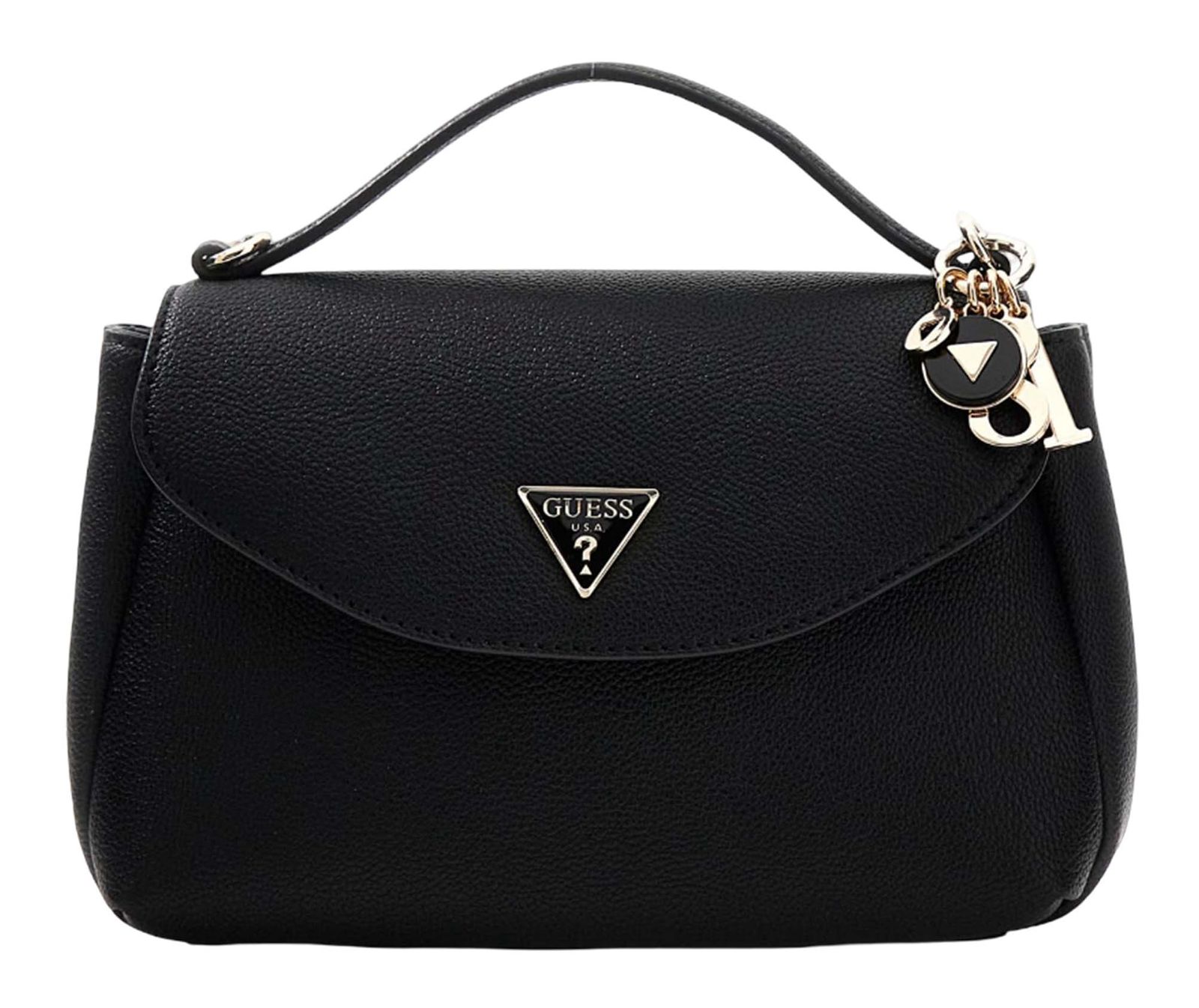 GUESS Evie Top Handle Flap Bag Black GUESS Evie Top Handle Flap Bag Black