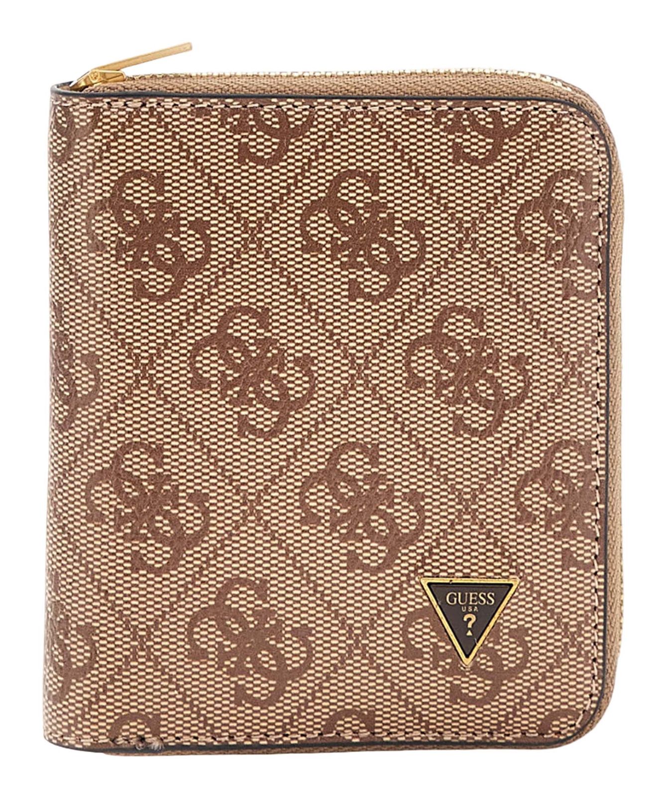 GUESS Milano Zip Around Wallet Beige Brown