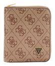 GUESS Milano Zip Around Wallet Beige Brown GUESS Milano Zip Around Wallet Beige Brown