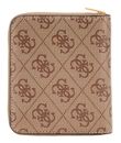 GUESS Milano Zip Around Wallet Beige Brown GUESS Milano Zip Around Wallet Beige Brown
