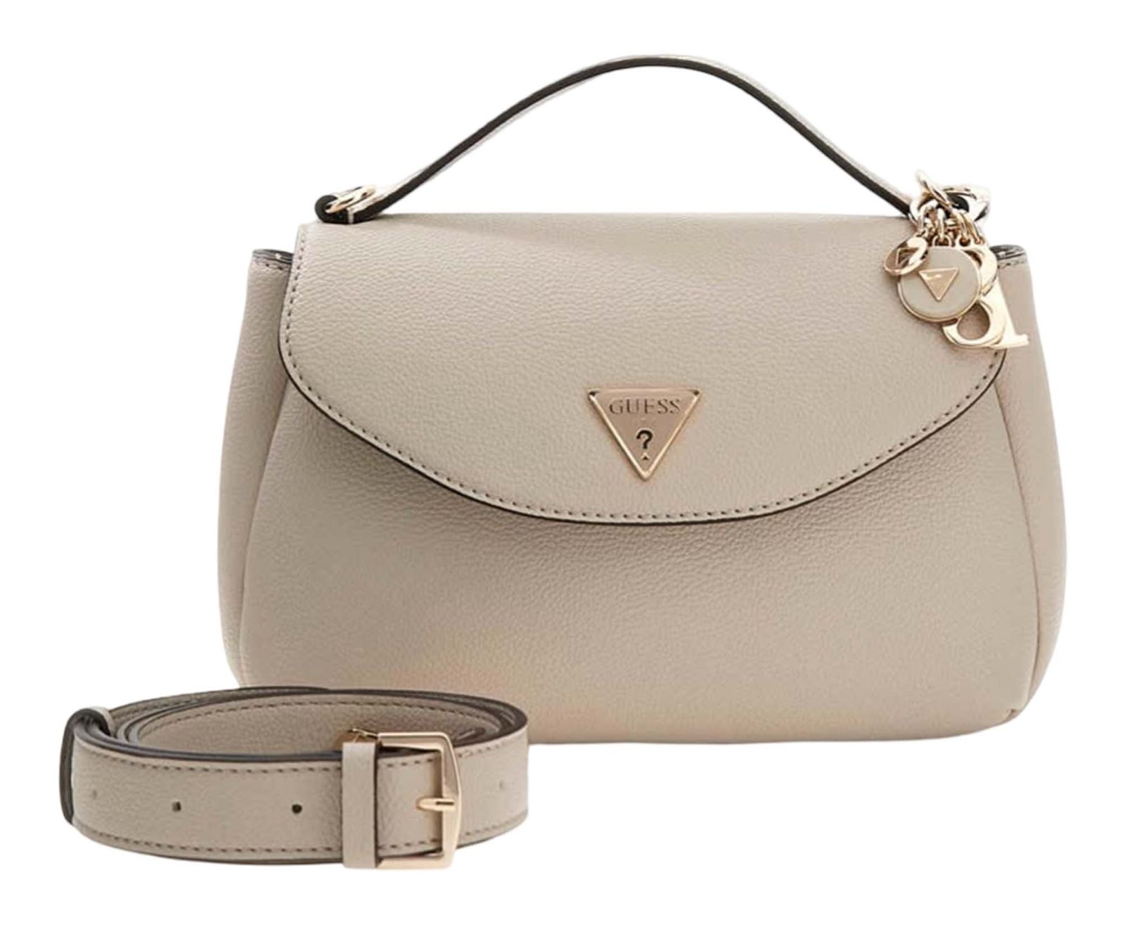 GUESS Evie Top Handle Flap Bag Light Taupe