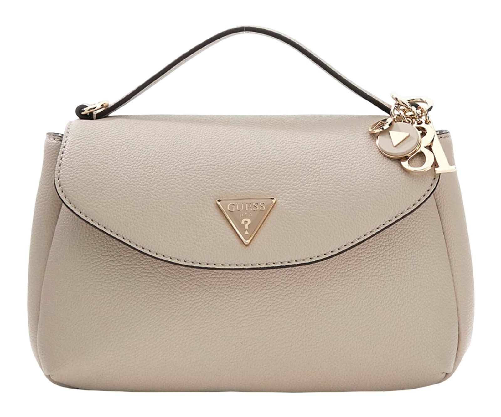 GUESS Evie Top Handle Flap Bag Light Taupe GUESS Evie Top Handle Flap Bag Light Taupe