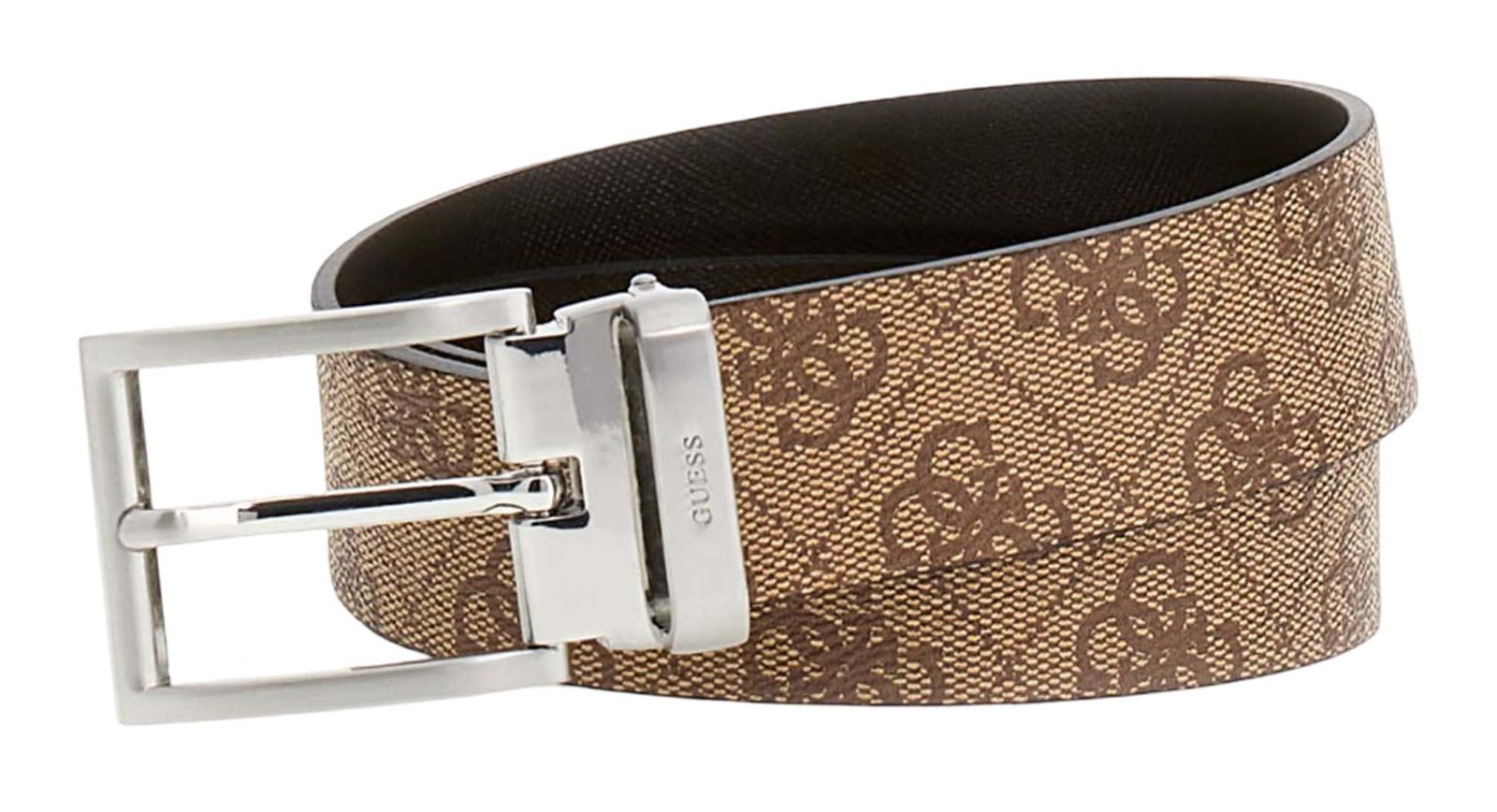 GUESS Milano Adjustable & Reversible Belt H35 W115 Beige Brown - shortenable