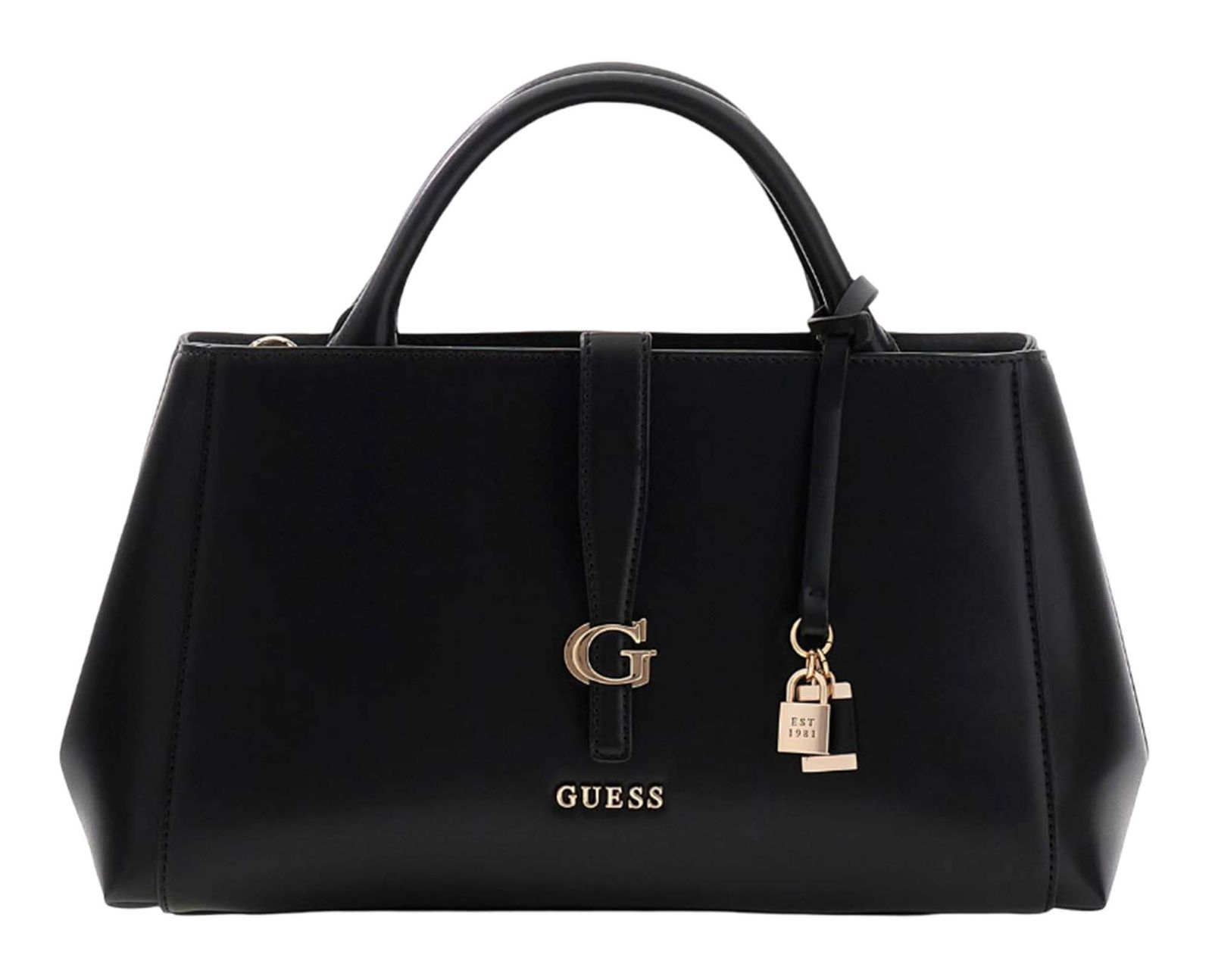 GUESS Carrie Girlfriend Satchel Black GUESS Carrie Girlfriend Satchel Black