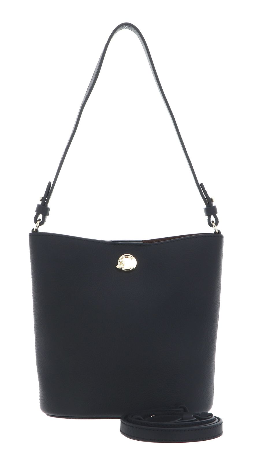 COCCINELLE Nikla Mini Bag Double Grainy Leather Noir / Cognac