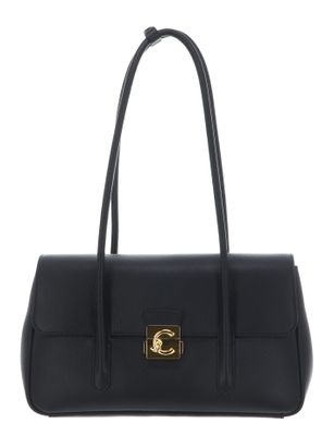 COCCINELLE C-Me Lock Handbag Grained Leather Noir