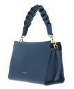 COCCINELLE Boheme Grana Double Crossbody Double Grainy Leather Deep Blue / Sandshell