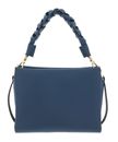 COCCINELLE Boheme Grana Double Crossbody Double Grainy Leather Deep Blue / Sandshell