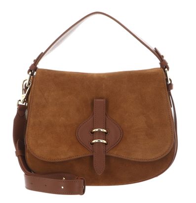 COCCINELLE Mavery Suede BI Handbag Suede Leather / Micro Gra. Le. Cognac / Cognac