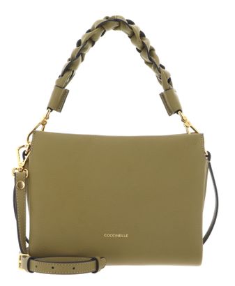 COCCINELLE Boheme Grana Double Crossbody Double Grainy Leather Seagrass / Sandshell