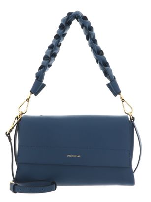 COCCINELLE Boheme Grana Double Shoulder Bag Deep Blue / Sandshell