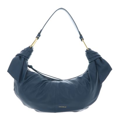 COCCINELLE Furoshiki Handbag puffy Smooth Leather Deep Blue