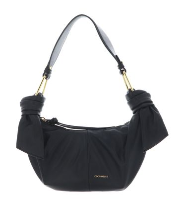 COCCINELLE Furoshiki Handbag puffy Smooth Leather Noir