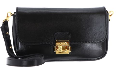 COCCINELLE C-Me Lock Shiny Smooth Mini Bag Leather Noir COCCINELLE C-Me Lock Shiny Smooth Mini Bag Leather Noir