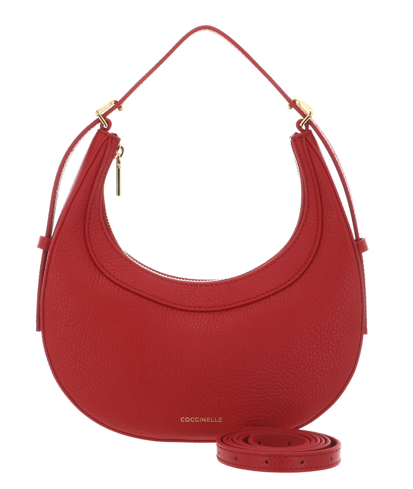 COCCINELLE Whisper Grained Leather Mini Bag Scarlet COCCINELLE Whisper Grained Leather Mini Bag Scarlet