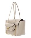 COCCINELLE Double Beat Grained Leather Handbag Sandshell