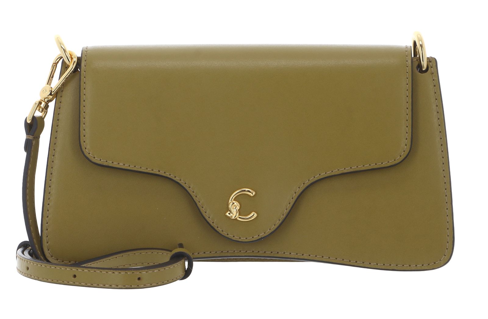 COCCINELLE C-Me Calf Hi-Tech Crossbody Bag Seagrass