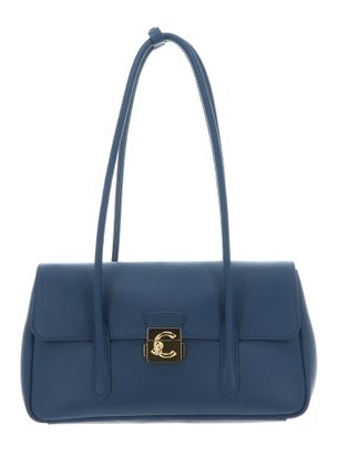 COCCINELLE C-Me Lock Handbag Grained Leather Deep Blue