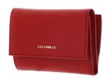 COCCINELLE Metallic Soft Wallet Grainy Leather Scarlet