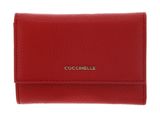 COCCINELLE Metallic Soft Wallet Grainy Leather Scarlet