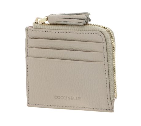 COCCINELLE Tassel Credit Card Holder Sandshell