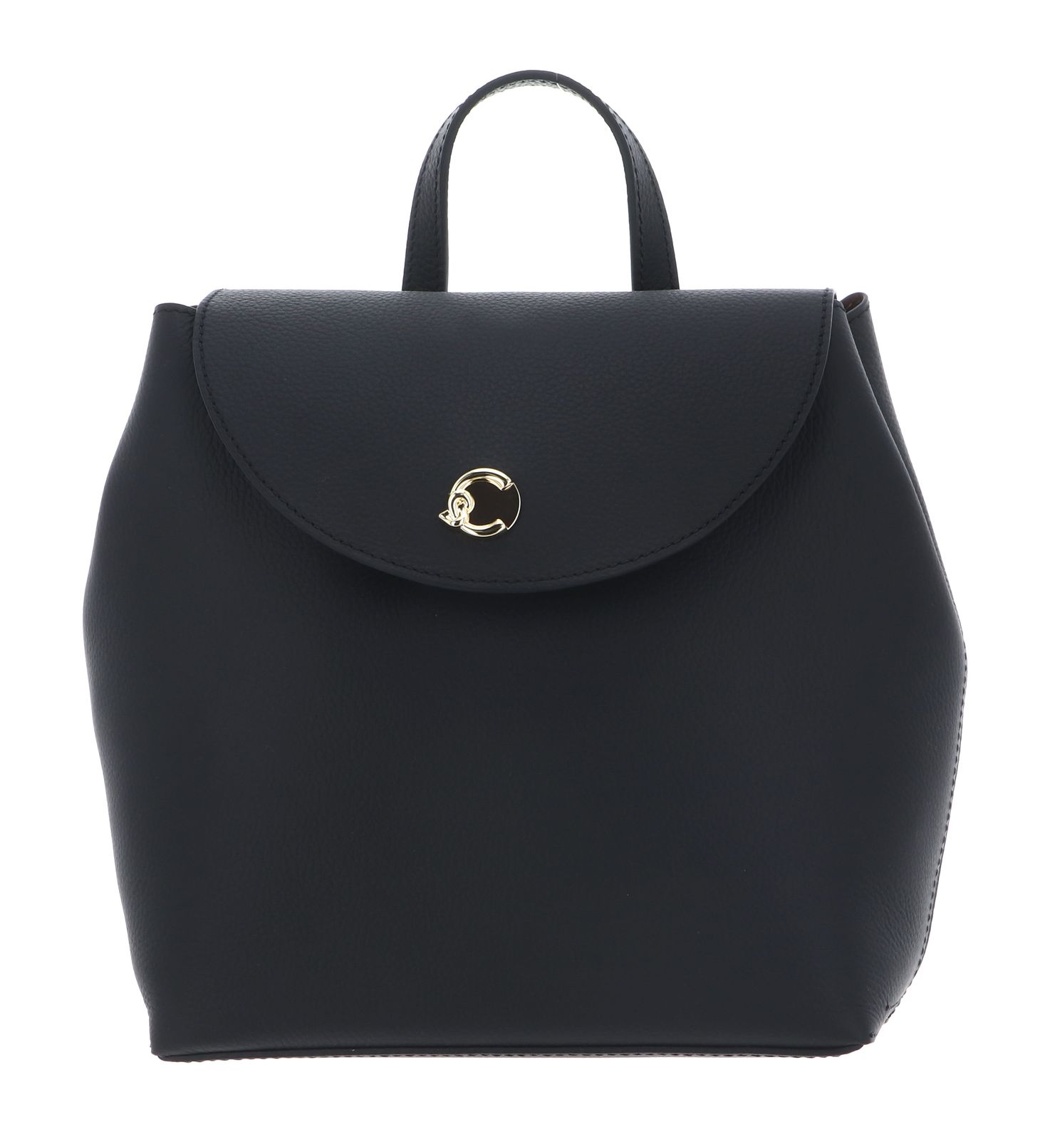 COCCINELLE Nikla Mini Bag Double Grainy Leather Noir /Cognac