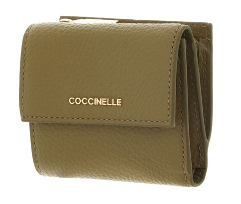 COCCINELLE Metallic Soft Wallet Grained Leather Seagrass