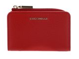 COCCINELLE Metallic Soft Credit Card Holder Scarlet
