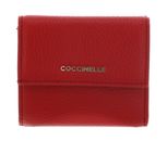COCCINELLE Metallic Soft Wallet Grained Leather Scarlet