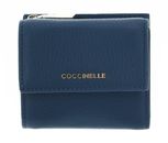 COCCINELLE Metallic Soft Wallet Grained Leather Deep Blue
