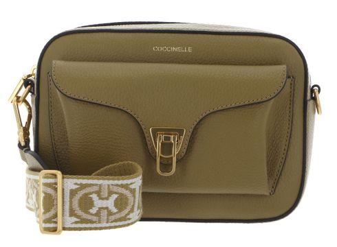 COCCINELLE Beat Soft Ribb Crossbody Bag Grained Leather Seagrass