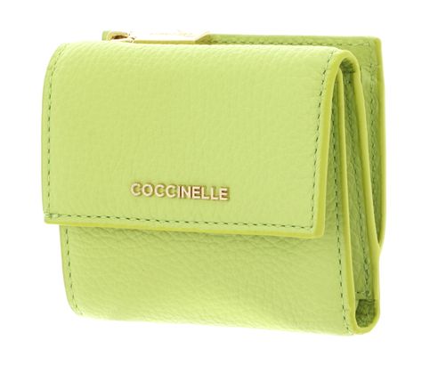 COCCINELLE Metallic Soft Wallet Grained Leather Green Glow