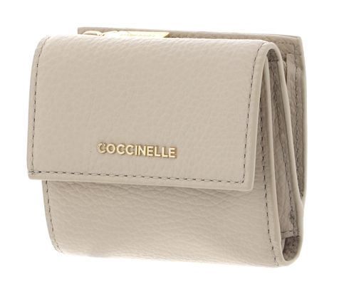 COCCINELLE Metallic Soft Wallet Grained Leather Sandshell