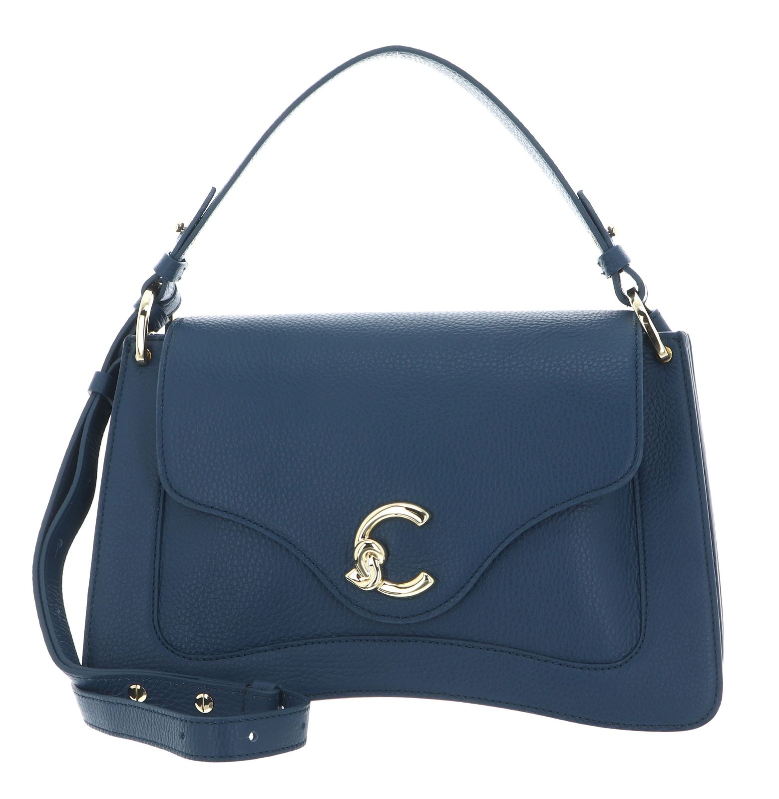 COCCINELLE C-Me Handbag Grained Leather Deep Blue