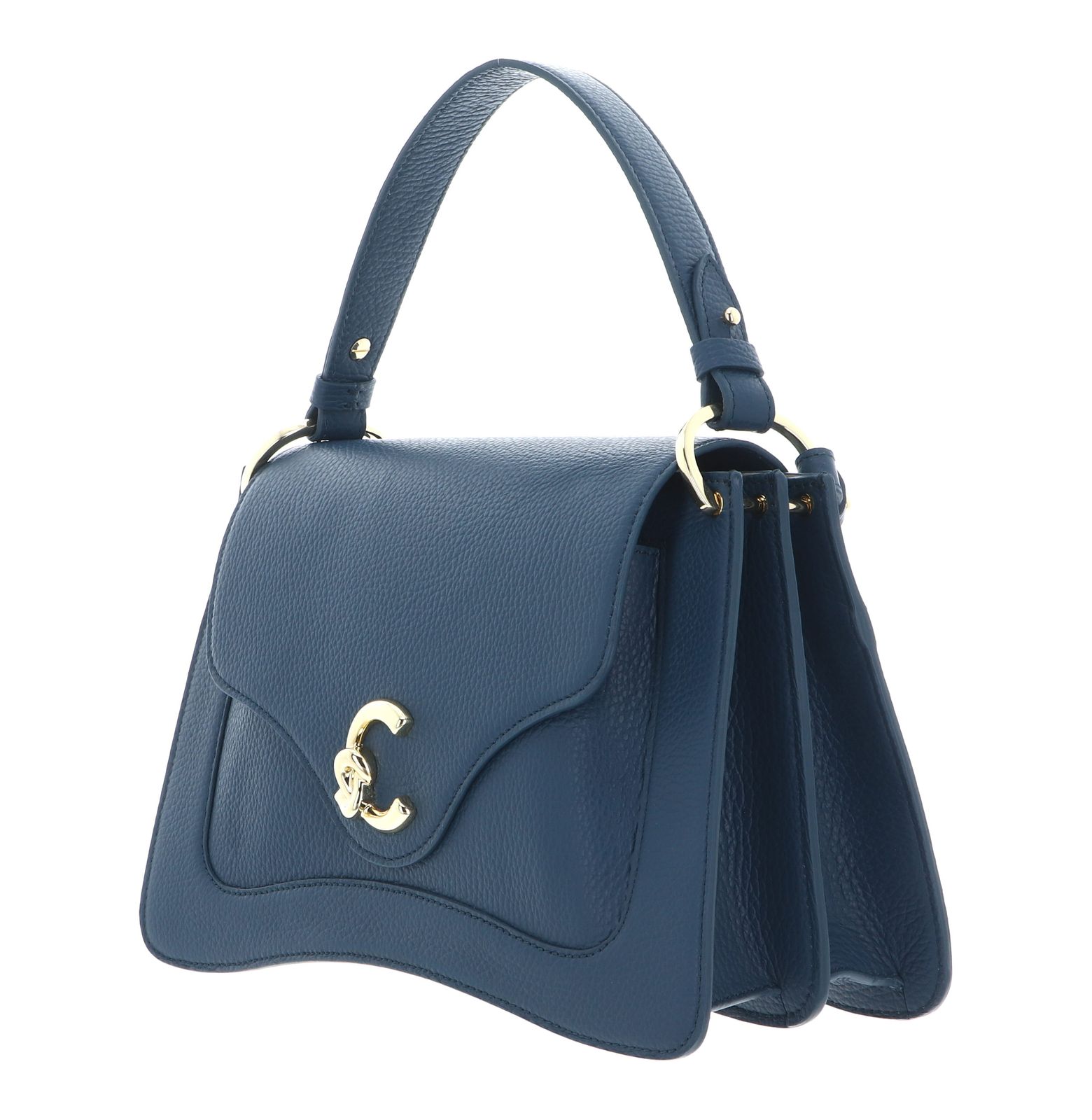 COCCINELLE C-Me Handbag Grained Leather Deep Blue COCCINELLE C-Me Handbag Grained Leather Deep Blue