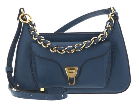 COCCINELLE Beat Grained Leather Handbag Deep Blue