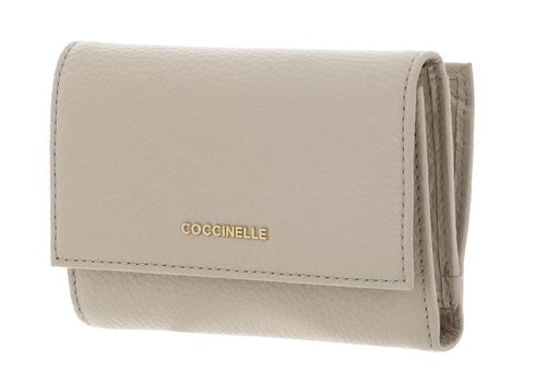 COCCINELLE Metallic Soft Wallet Grainy Leather Sandshell