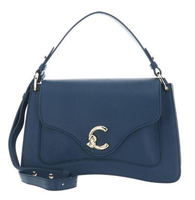 COCCINELLE C-Me Grained Leather Handbag Deep Blue