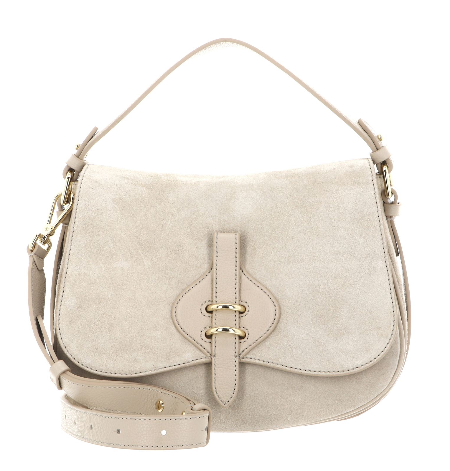 COCCINELLE Mavery Suede BI Handbag Suede Leather / Micro Gra. Le. Sandshell / Sandshell