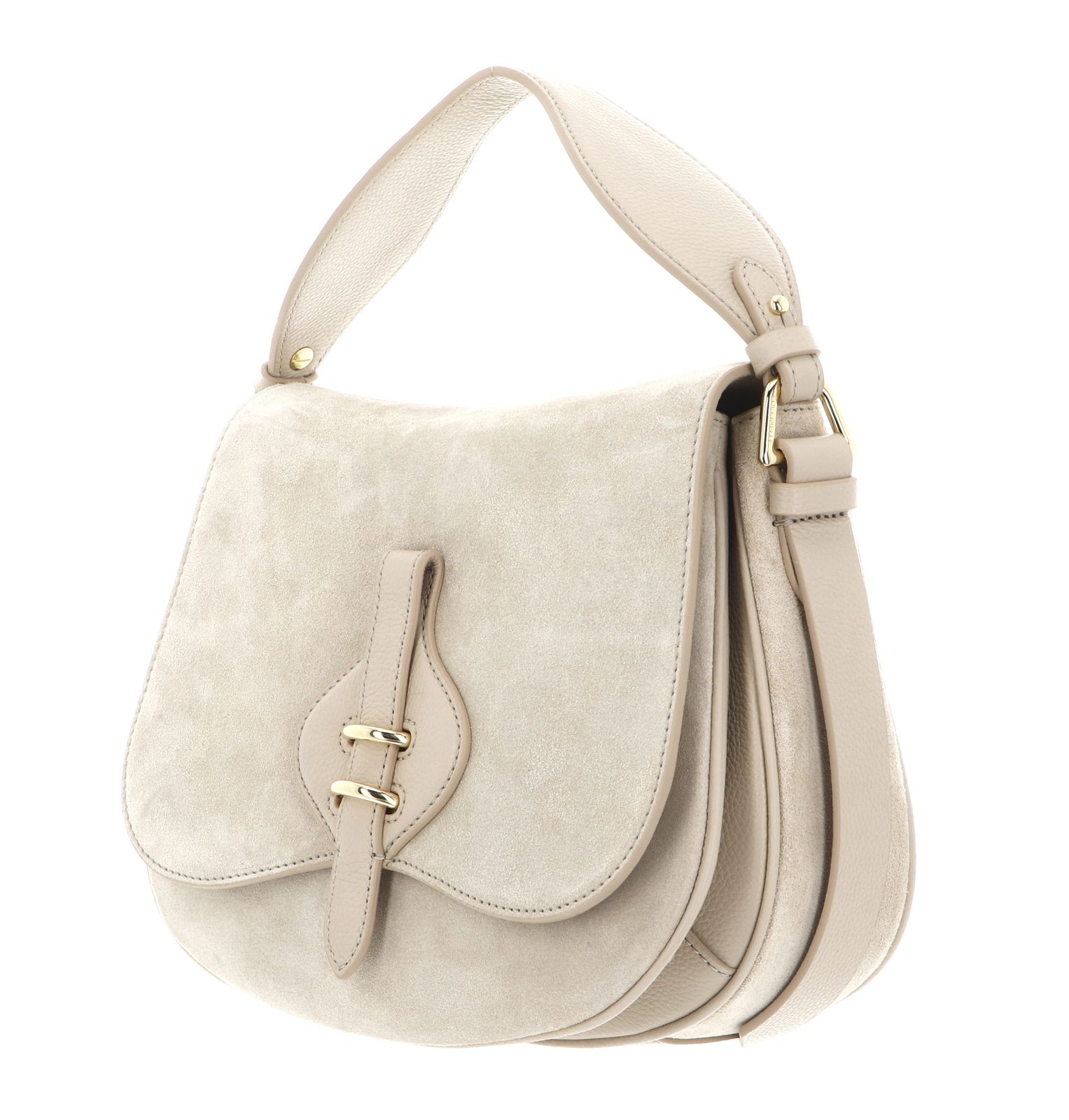 COCCINELLE Mavery Suede BI Handbag Suede Leather / Micro Gra. Le. Sandshell / Sandshell COCCINELLE Mavery Suede BI Handbag Suede Leather / Micro Gra. Le. Sandshell / Sandshell