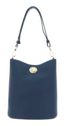 COCCINELLE Nikla Handbag Double Grainy Leather Deep Blue / Sandshell