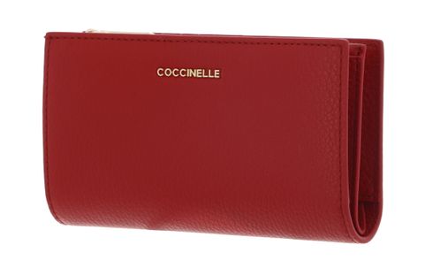 COCCINELLE Metallic Soft Wallet Scarlet