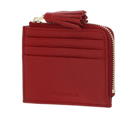 COCCINELLE Tassel Credit Card Holder Scarlet