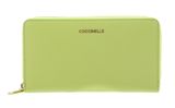 COCCINELLE Metallic Soft Wallet Grained Leather Green Glow