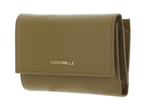 COCCINELLE Metallic Soft Wallet Grainy Leather Seagrass
